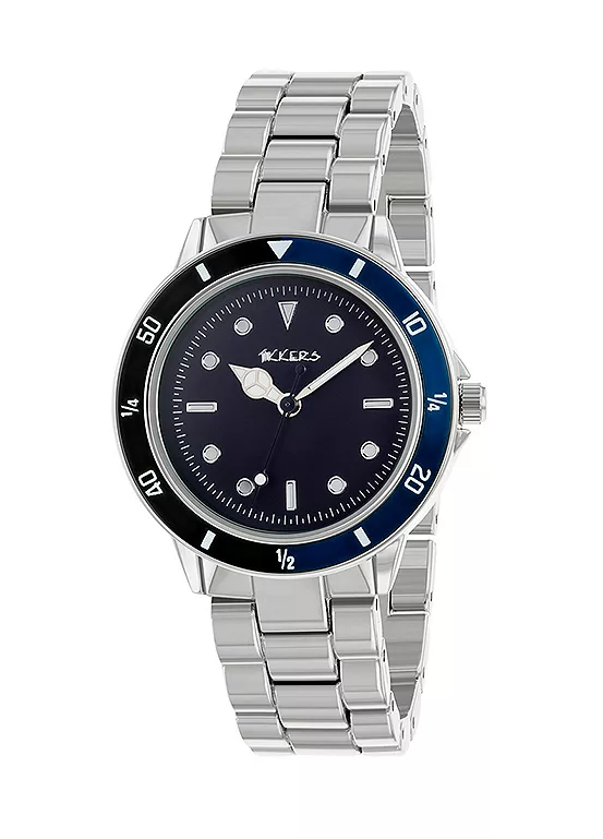 bonprix Tikkers Boys Silver Metal Bracelet Time Teacher Watch