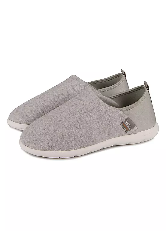 Bonprix Totes Ladies Iso-Flex Felt Full Back Slipper In Grey
