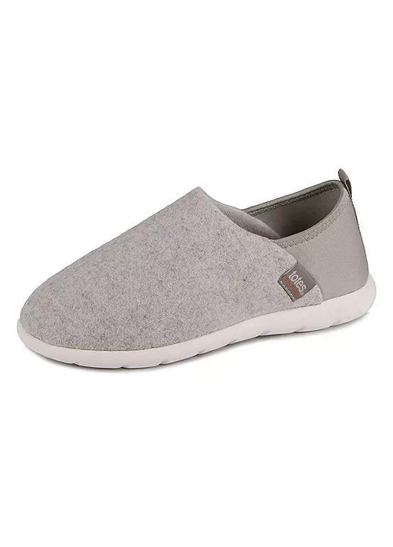 Bonprix Totes Ladies Iso-Flex Felt Full Back Slipper In Grey