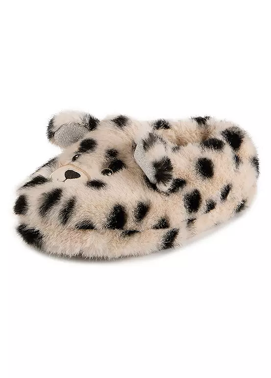 Bonprix Totes Ladies Novelty Dalmatian Faux Fur Slippers
