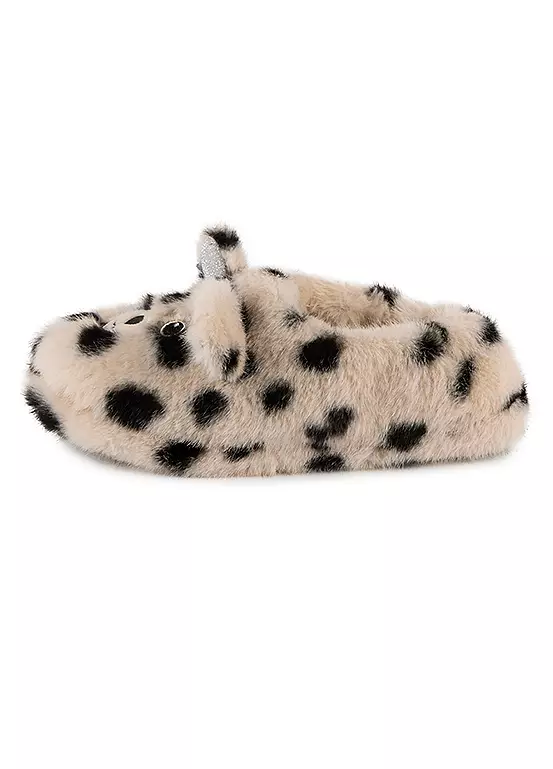 Bonprix Totes Ladies Novelty Dalmatian Faux Fur Slippers