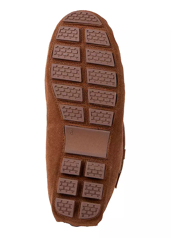 Bonprix Totes Men’s Tan Real Suede Moccasin Slippers