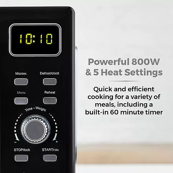 Bonprix Tower 800W 20L Digital Microwave T24041BLK - Black & Chrome
