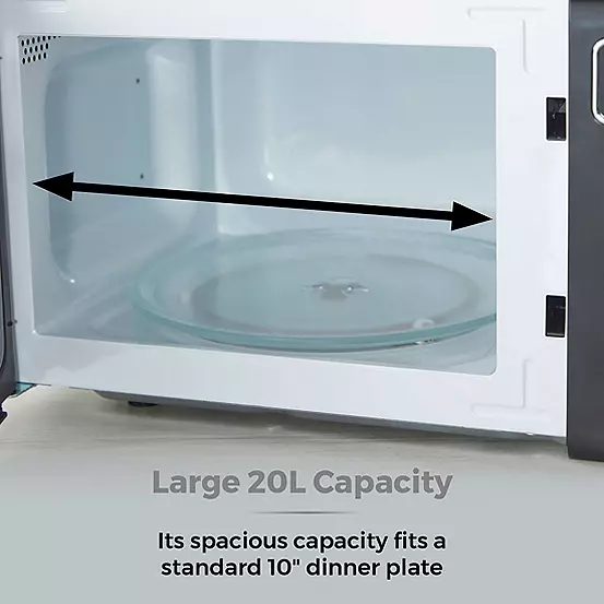 Bonprix Tower 800W 20L Digital Microwave T24041BLK - Black & Chrome