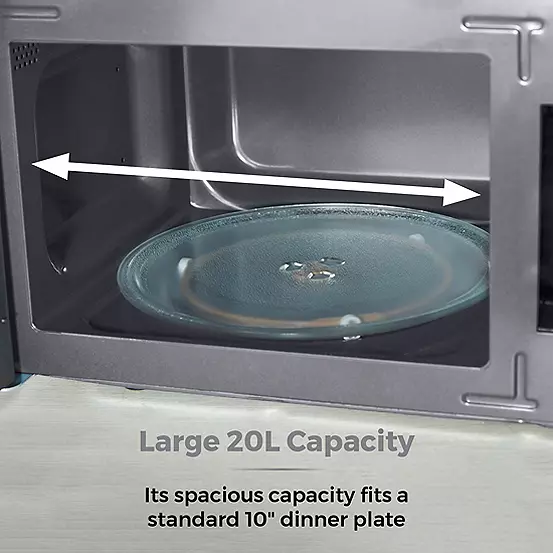 Bonprix Tower 800W 20L Manual Microwave T24042BLK - Black & Chrome