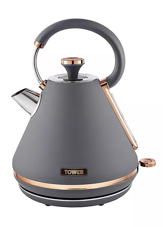 bonprix Tower Cavaletto 1.7L Pyramid Kettle 3000W T10044RGG - Grey and Rose Gold