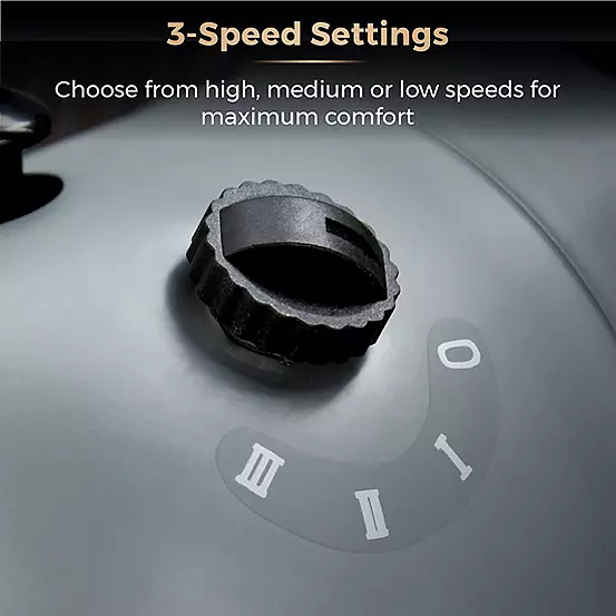 Bonprix Tower Cavaletto 12inch Metal Desk Fan With 3 Speed Settings T611000G - Grey And Rose Gold