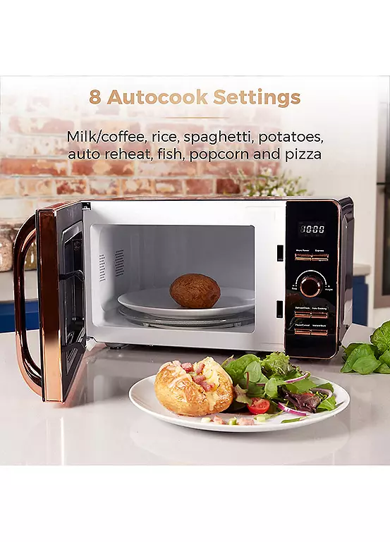 Bonprix Tower Digital 20L Microwave With 8 Autocook Settings T24021 - Black And Rose Gold