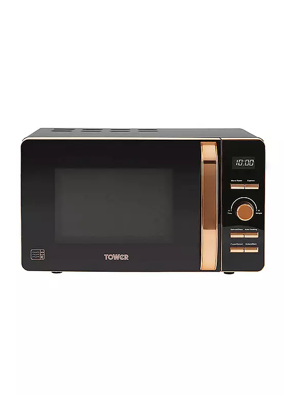 bonprix Tower Digital 20L Microwave with 8 Autocook Settings T24021 - Black and Rose Gold