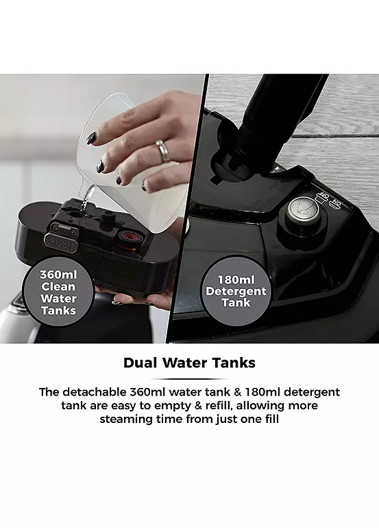 Bonprix Tower T134001Pl Tsm12 Multi-Functional 12-In-1 Steam Mop - Black & Platinum