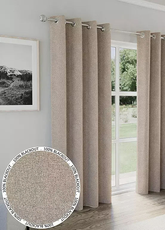 Bonprix Tyrone Austin Textured Weave Blackout Pair Of Curtains