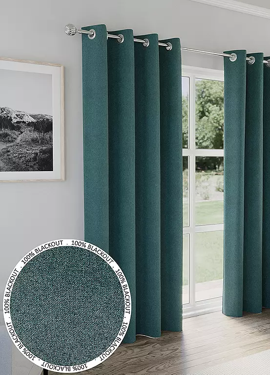 Bonprix Tyrone Austin Textured Weave Blackout Pair Of Curtains