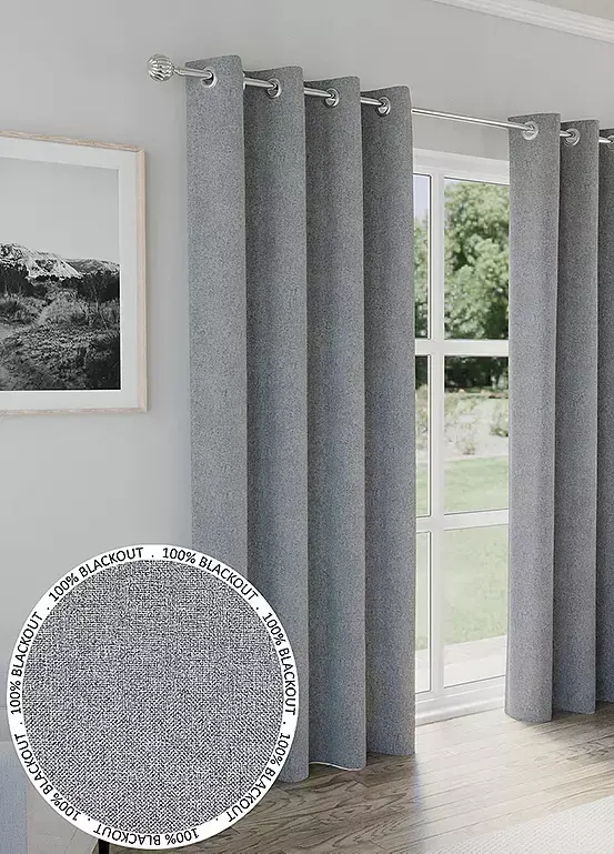 bonprix Tyrone Austin Textured Weave Blackout Pair of Curtains