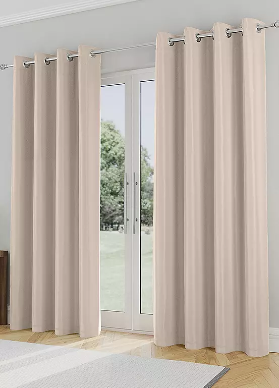 bonprix Tyrone Super Soft Plain Blockout Pair of Eyelet Curtains