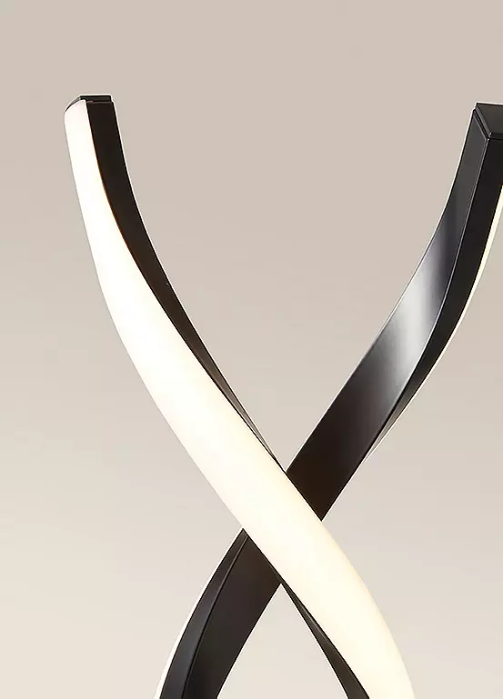 Bonprix ValueLights Infinity Matt Black Double Twist Integrated LED Floor Lamp