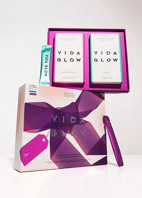 bonprix Vida Glow Limited Edition Super Skin Set - Natural Marine Collagen & Collagen Liquid Advance - 2 x 15 Servings
