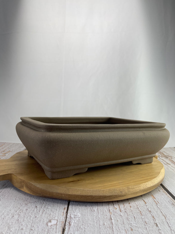 Bonsai Ceramic Pot - Unglazed Rounded Rectangle