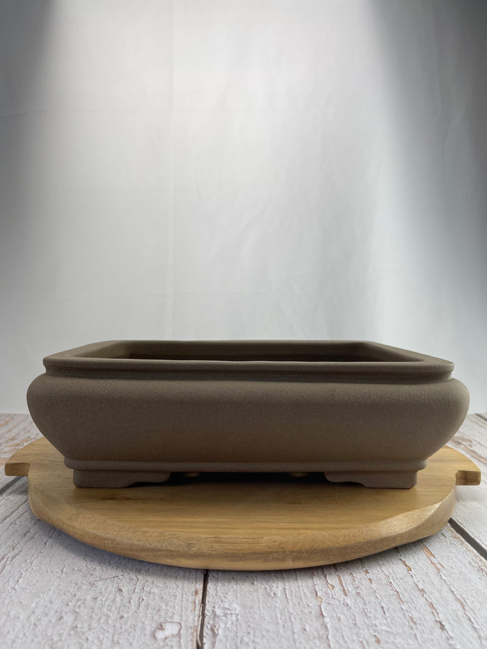 Bonsai Ceramic Pot - Unglazed Rounded Rectangle