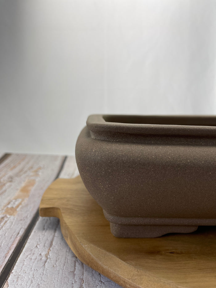 Bonsai Ceramic Pot - Unglazed Rounded Rectangle