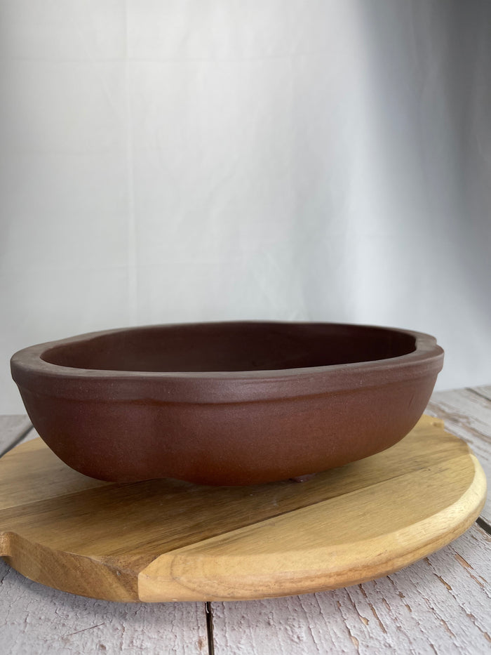 Bonsai Ceramic Pots - Unglazed Lotus (Red Clay)