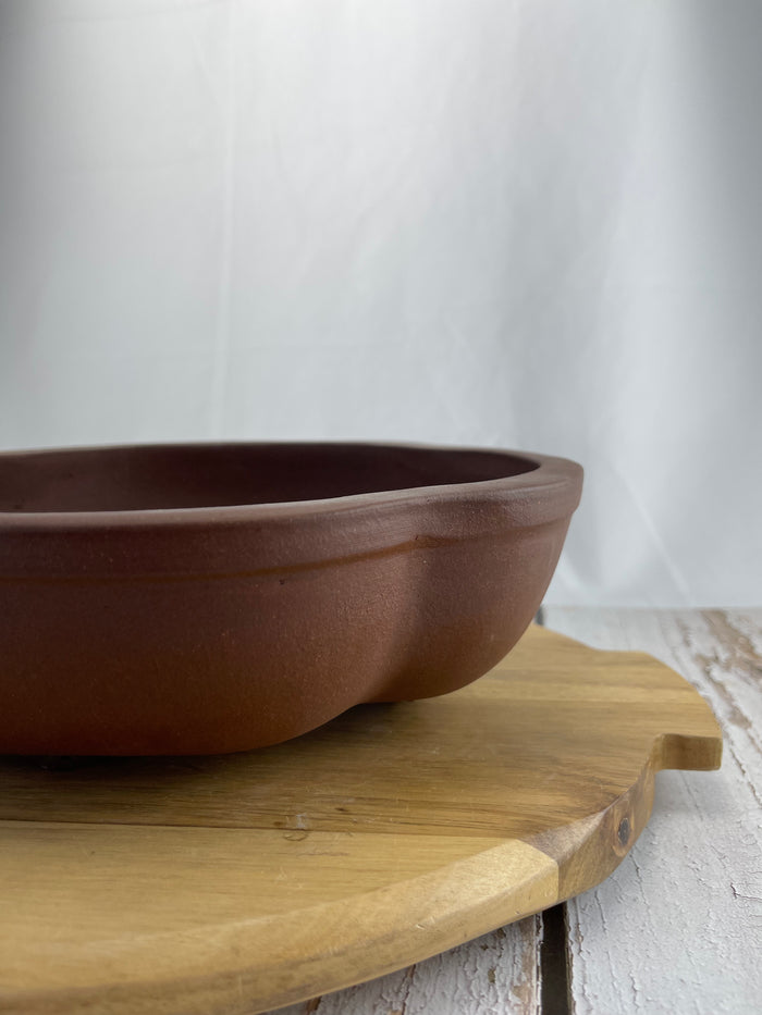 Bonsai Ceramic Pots - Unglazed Lotus (Red Clay)