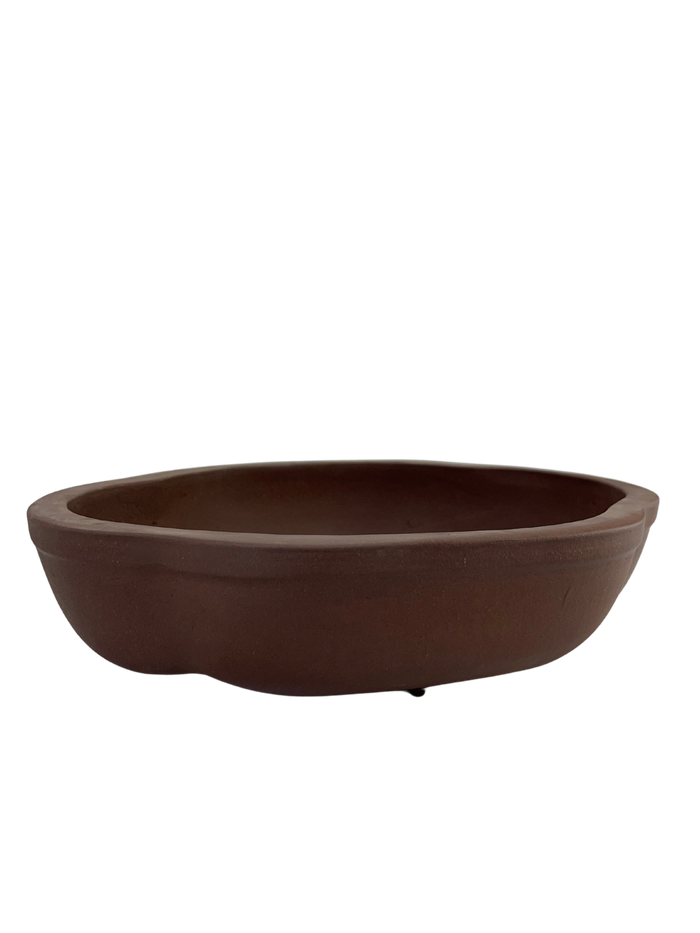 bonsai Ceramic Pots - Unglazed Lotus (Red Clay)