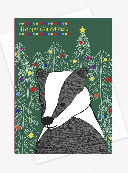 Boodle Badger Christmas Card