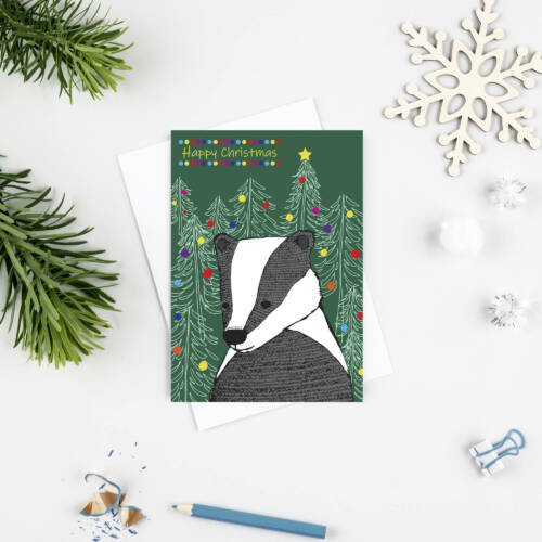 boodle Badger Christmas Card