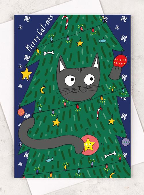 Boodle Cheeky Cat Christmas Card