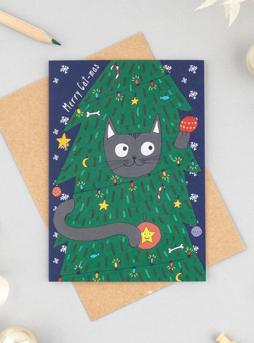 boodle Cheeky Cat Christmas Card