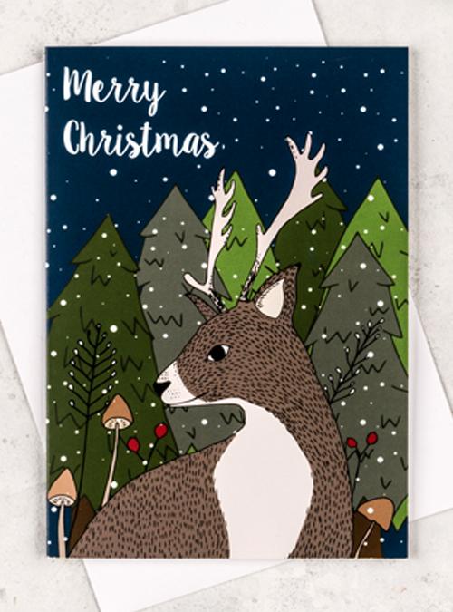 Boodle Deer Christmas Card