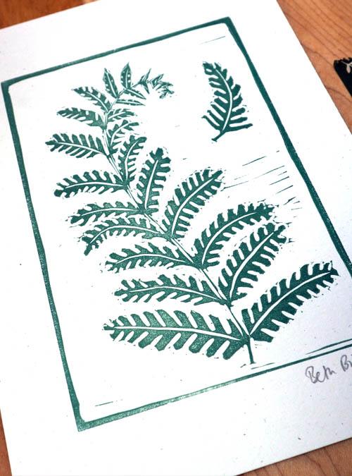 Boodle Fern Lino Print