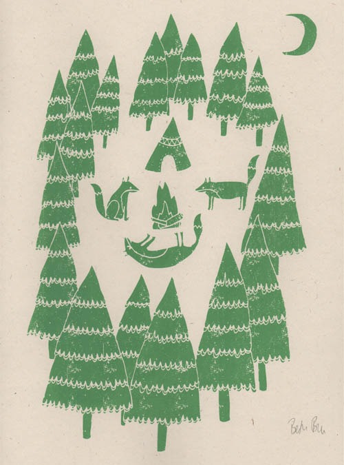 Boodle Foxes In The Forest Art Print