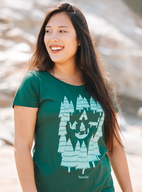Boodle Foxes In The Forest Womens Organic T-shirt