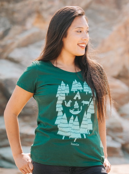 Boodle Foxes In The Forest Womens Organic T-shirt