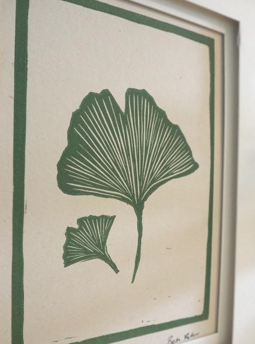 Boodle Gingko Leaves Lino Print