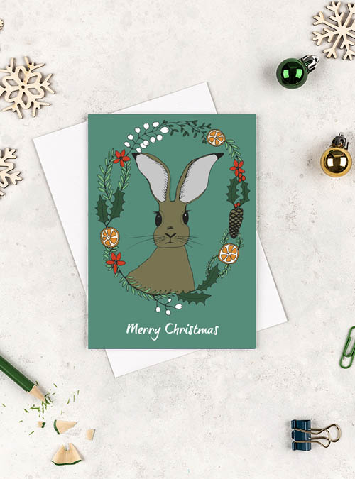 boodle Hare Christmas card
