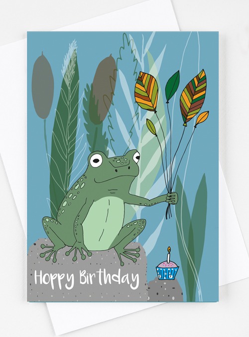 Boodle Hoppy Birthday Frog Card