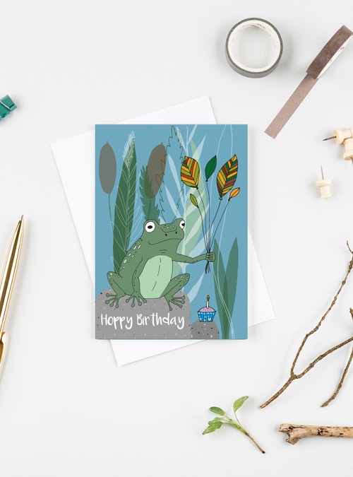 boodle Hoppy Birthday Frog card
