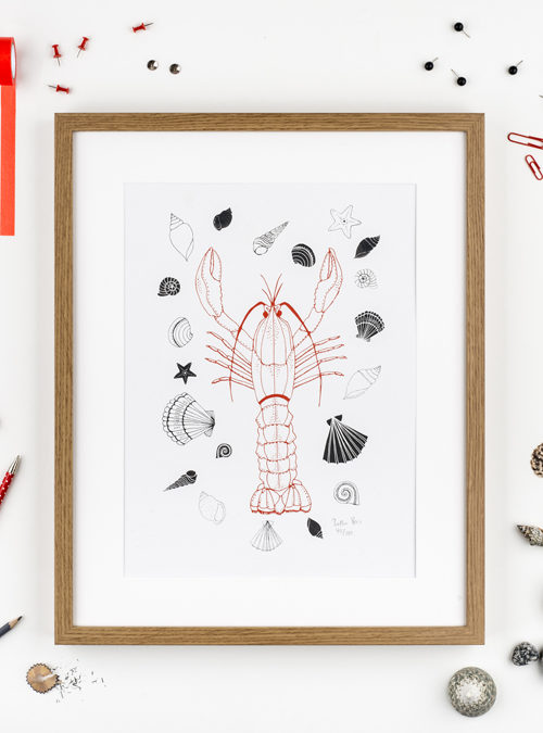 boodle ‘Larry the lobster’ art print