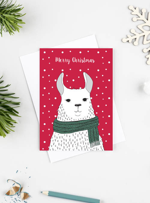 boodle Llama Christmas card