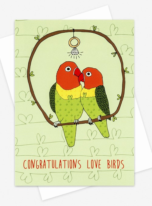 Boodle Love Birds Engagement Card