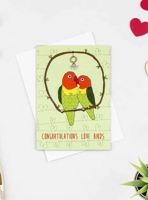 boodle Love birds engagement card