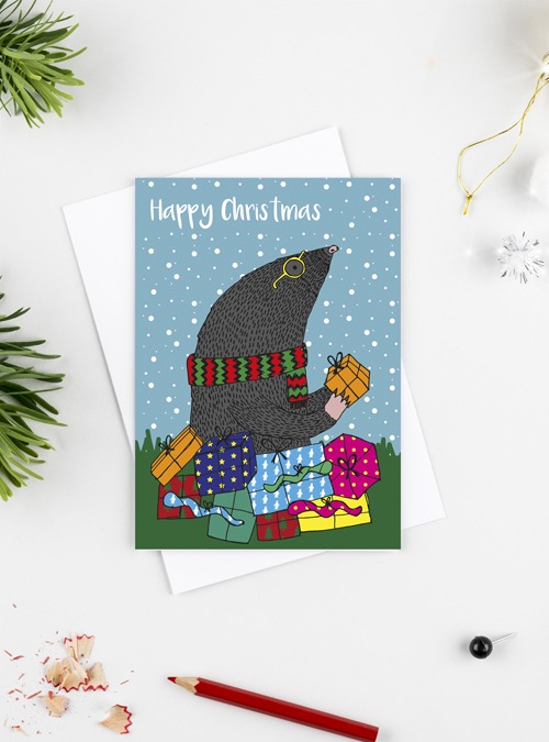 boodle Mole Christmas card