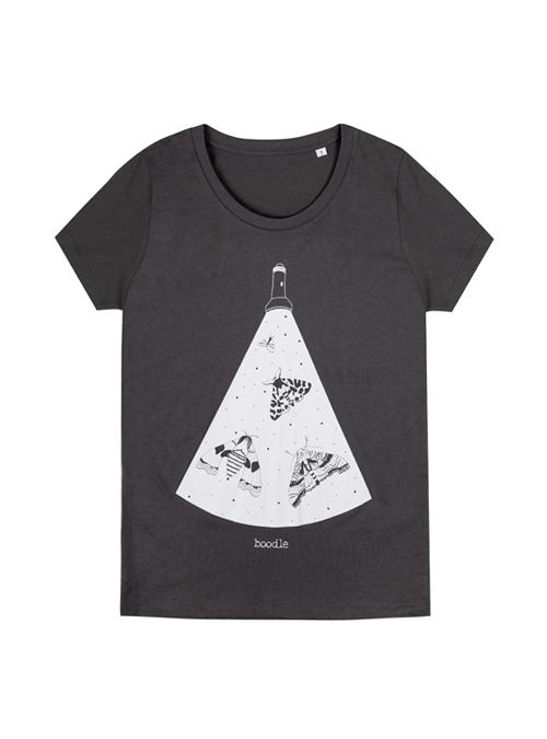 boodle Moths in torch light womens organic T-shirt