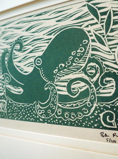 Boodle Octopus Lino Print