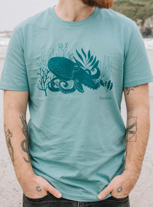 Boodle Octopus Mens Organic T-shirt