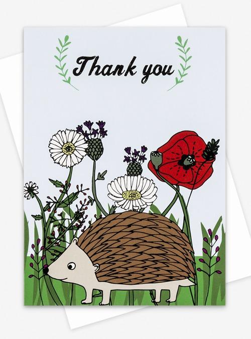 Boodle Thank You Hedgehog Card