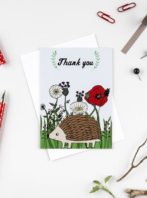 boodle Thank you hedgehog card