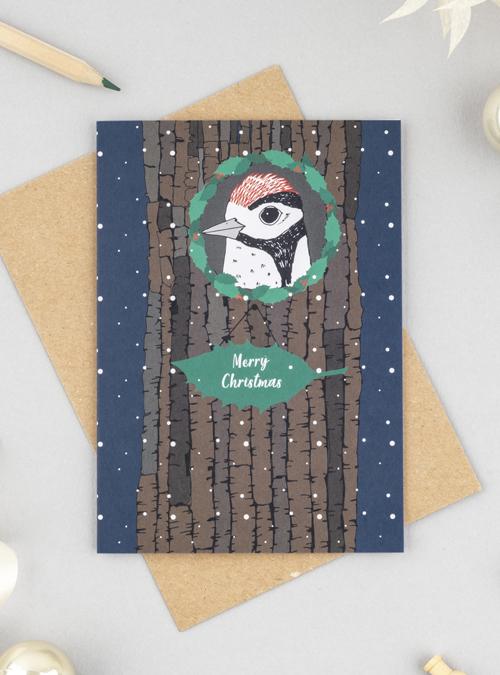 boodle Woodpecker Christmas Card